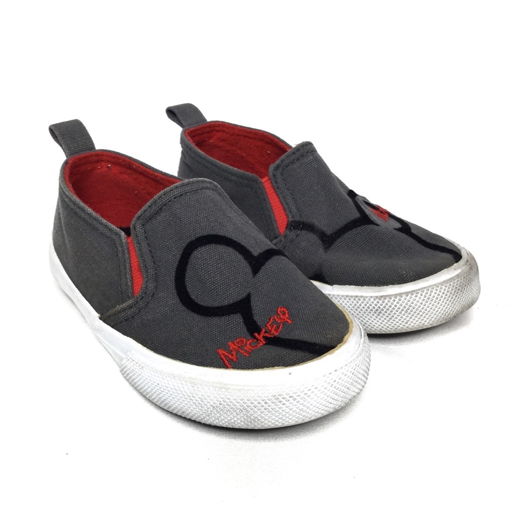 Disney Mickey Kids Canvas Slip on Shoes Size 6